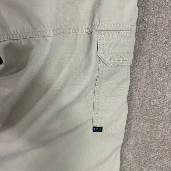 5.11 Tactical Cargo Pants Mens Size 34 x 34 Khaki Straight Elastic Waist Ripstop - Picture 9 of 12